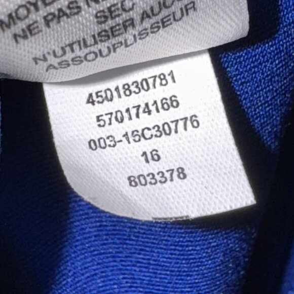 Chicos Zenergy Gold Dress Blue White striped Women’s 1 Lime 1/2 Zip Pockets - Picture 6 of 6